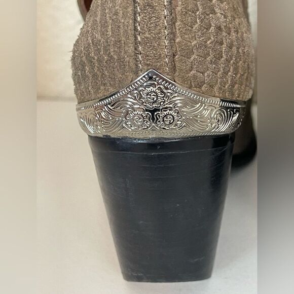 Jeffrey Campbell Cromwell pointed toe Ankle Bootie suede snake embossed 10 - Picture 8 of 16